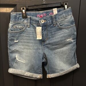The Children's Place Blue Cuffed Denim Shorts